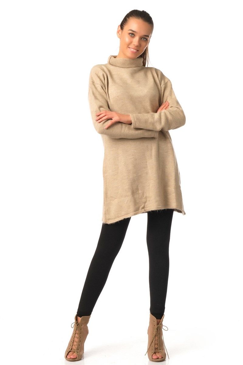 Lefon Women's Tunic Sweater - Beige #313318