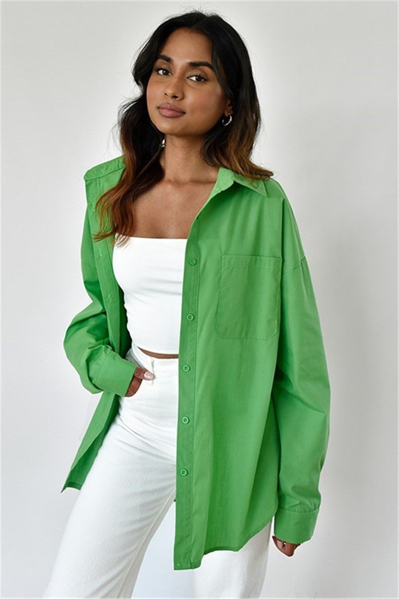 Camicia oversize da donna MG1528 - Verde #333728