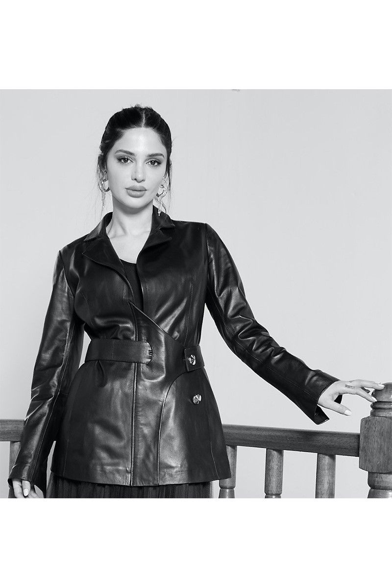 Leonardo Women's Real Leather Blazer - Black #2021691