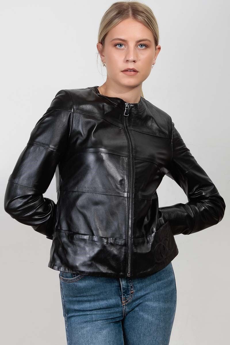 Leonardo Women's Real Leather Jacket - Black #266675