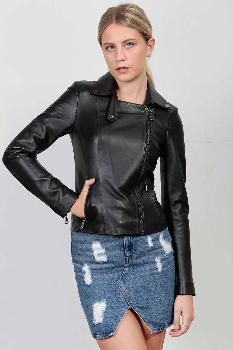 Leonardo Women's Real Leather Jacket - Black #266691
