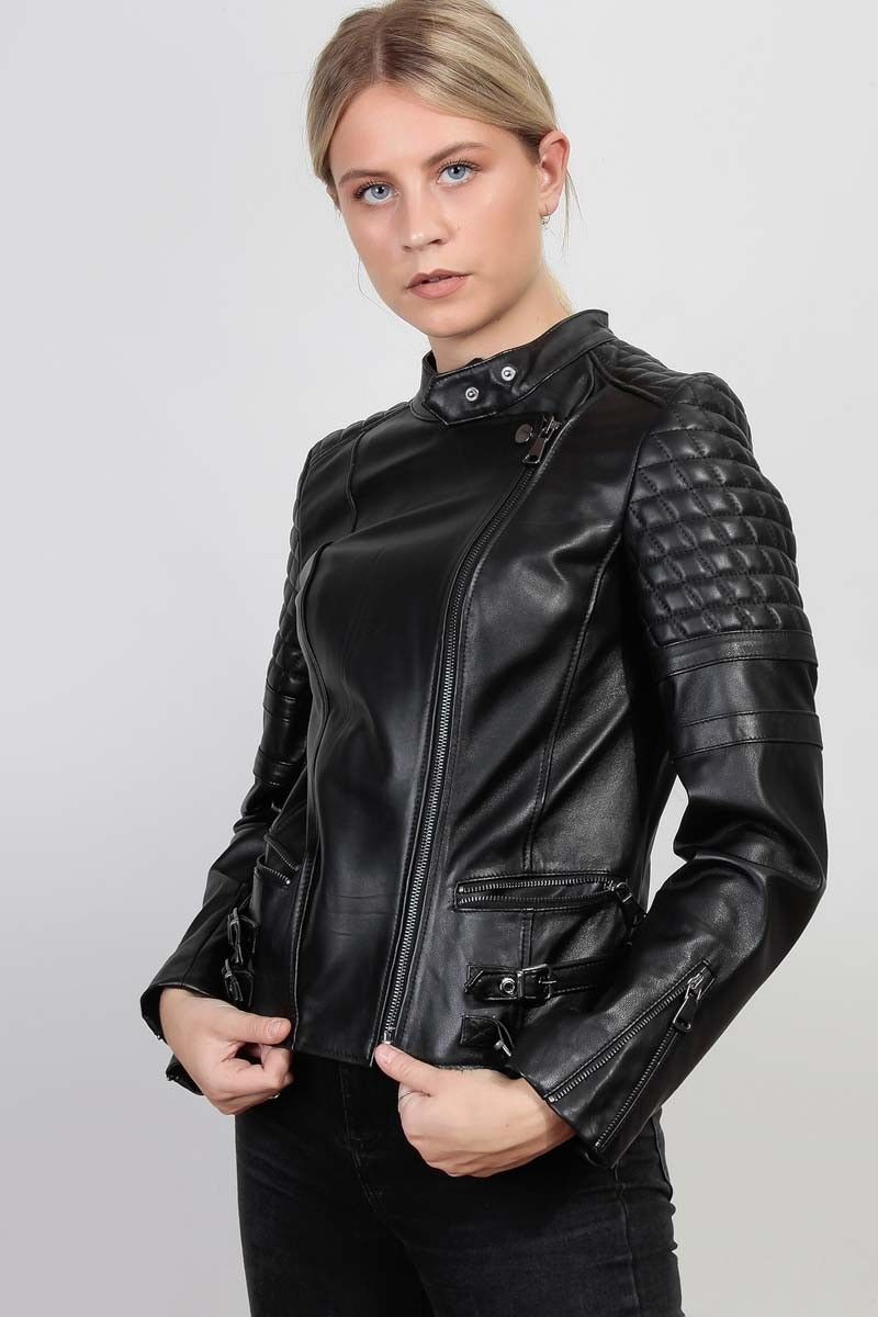 Leonardo Women's leather jacket - Black 987706 #266694