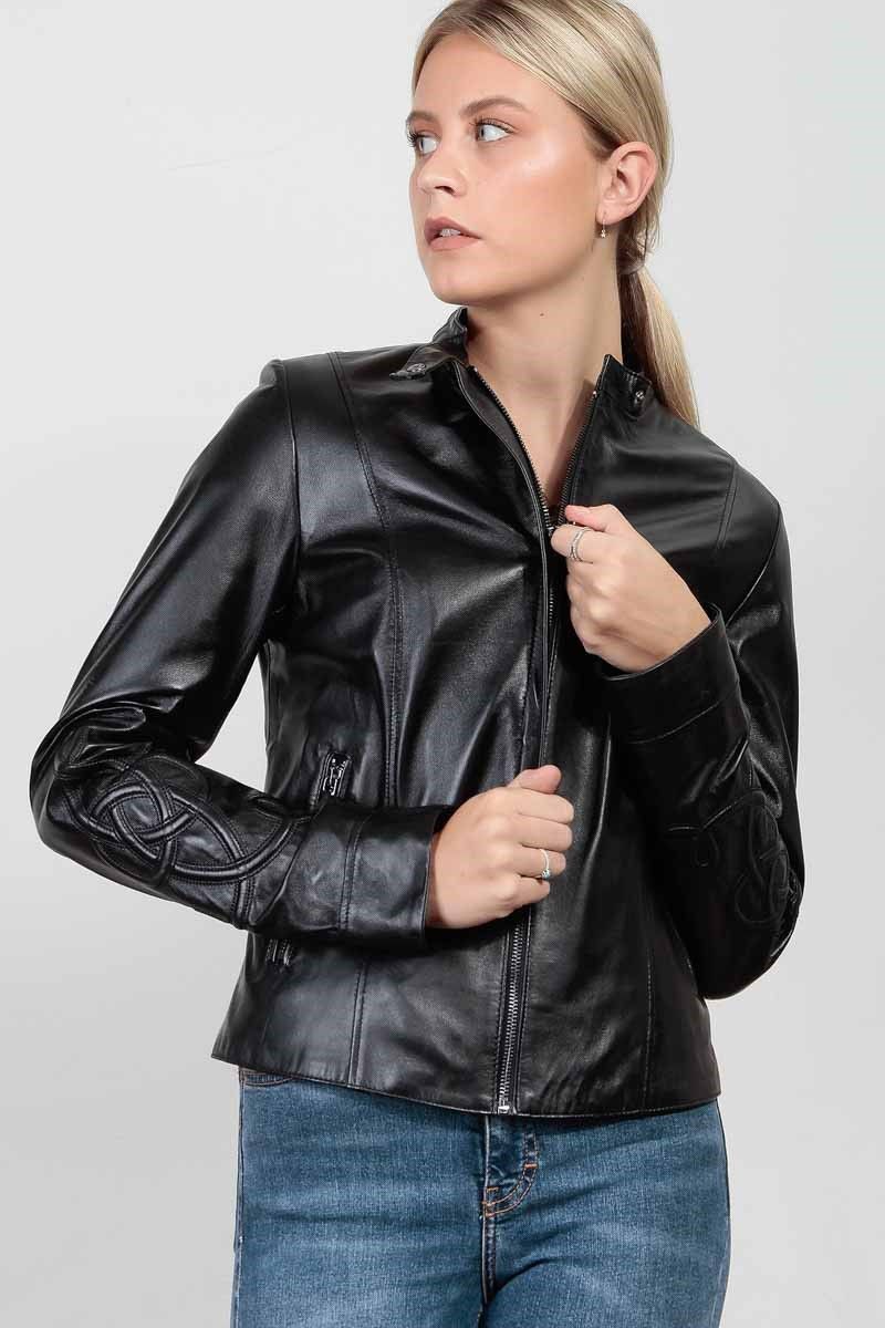Leonardo Women's leather jacket - Black 987711 #266676