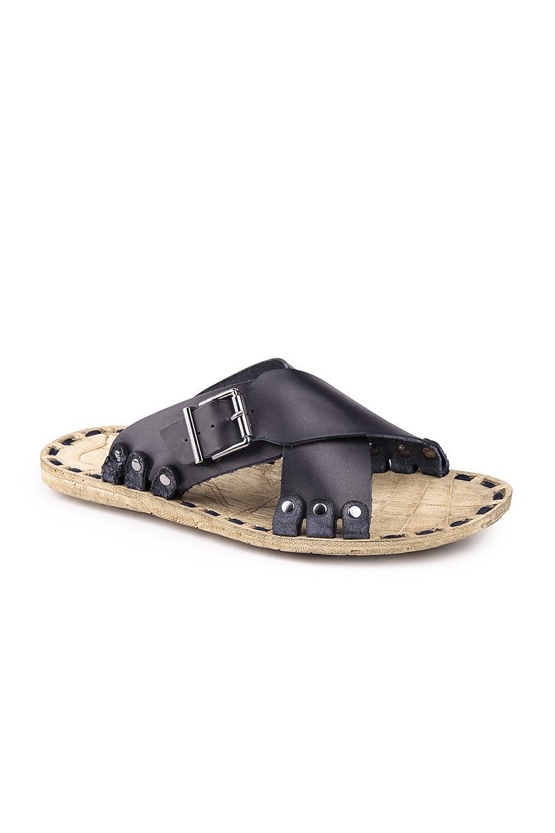 GPC Men's Leather Sandals - Navy Blue #81054478