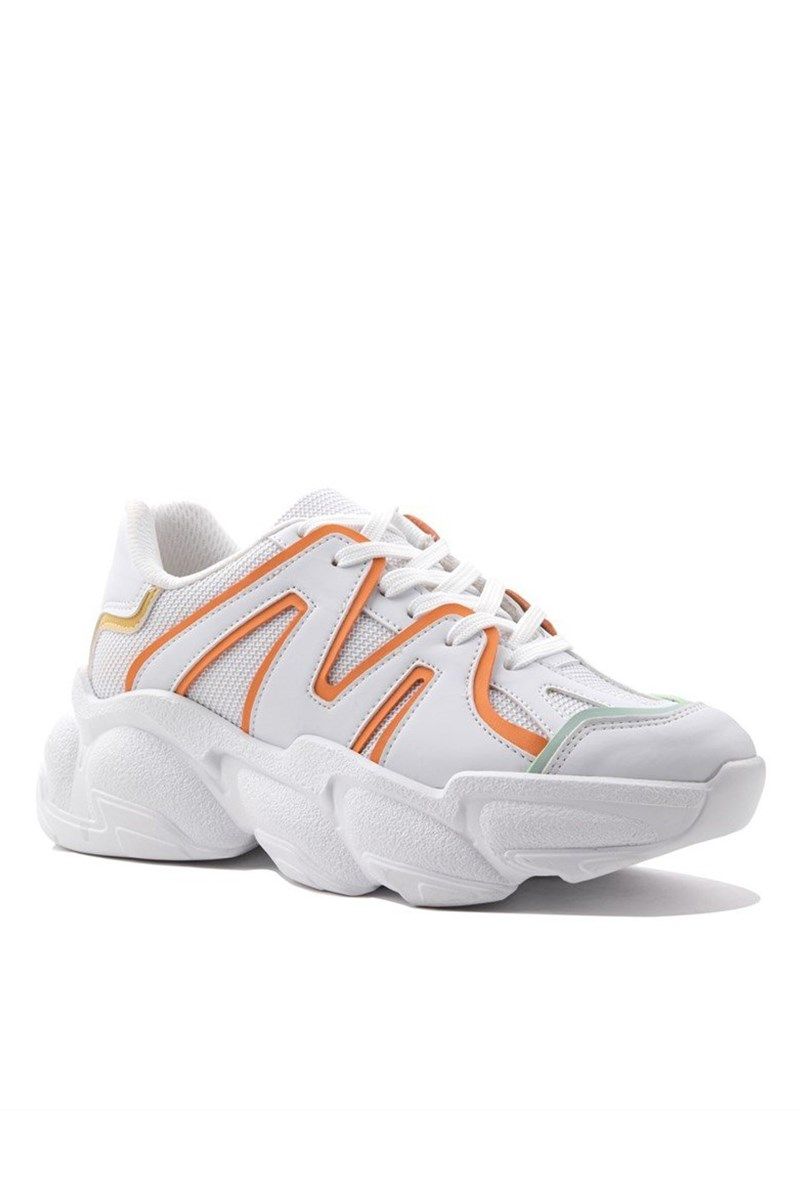 Women's sports shoes - White with Orange #324940