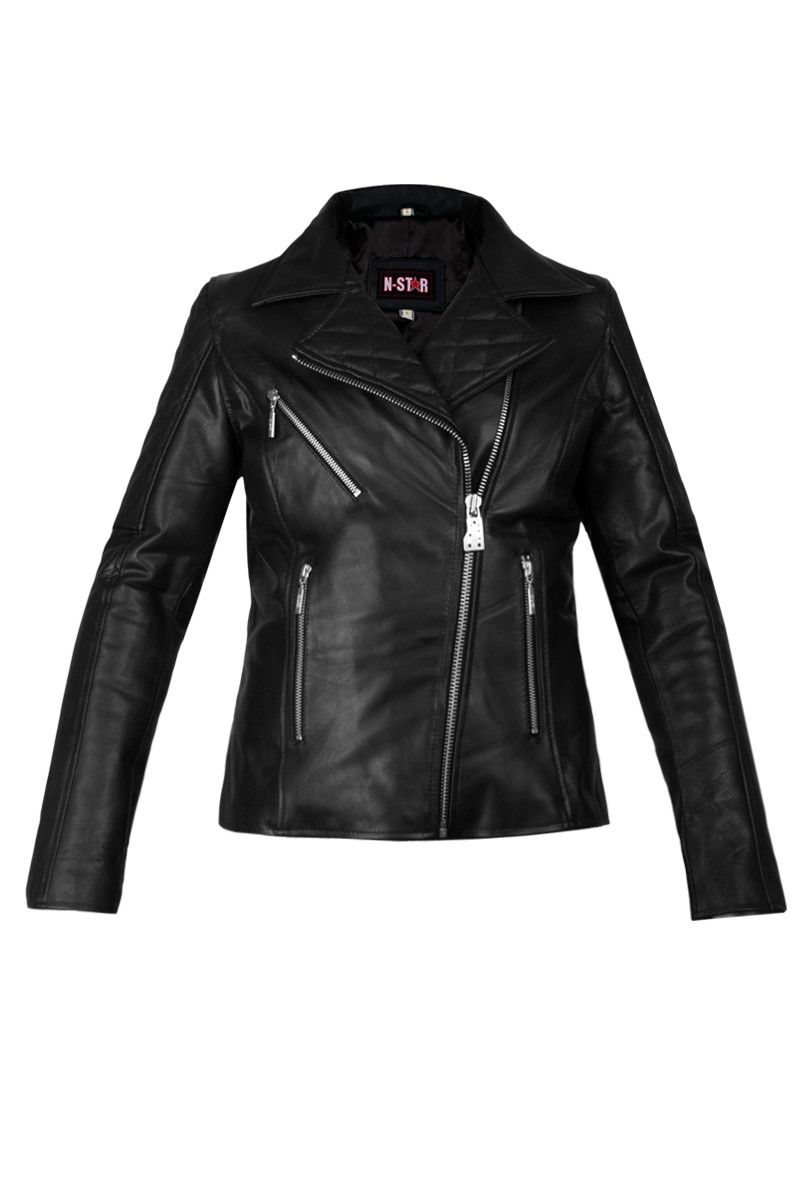 Ženska kožna jakna - crna 2021105