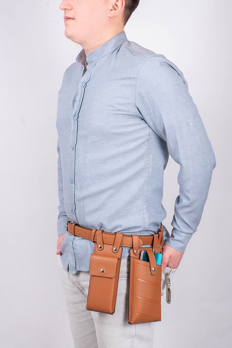 Men's belt bag - Brown #002