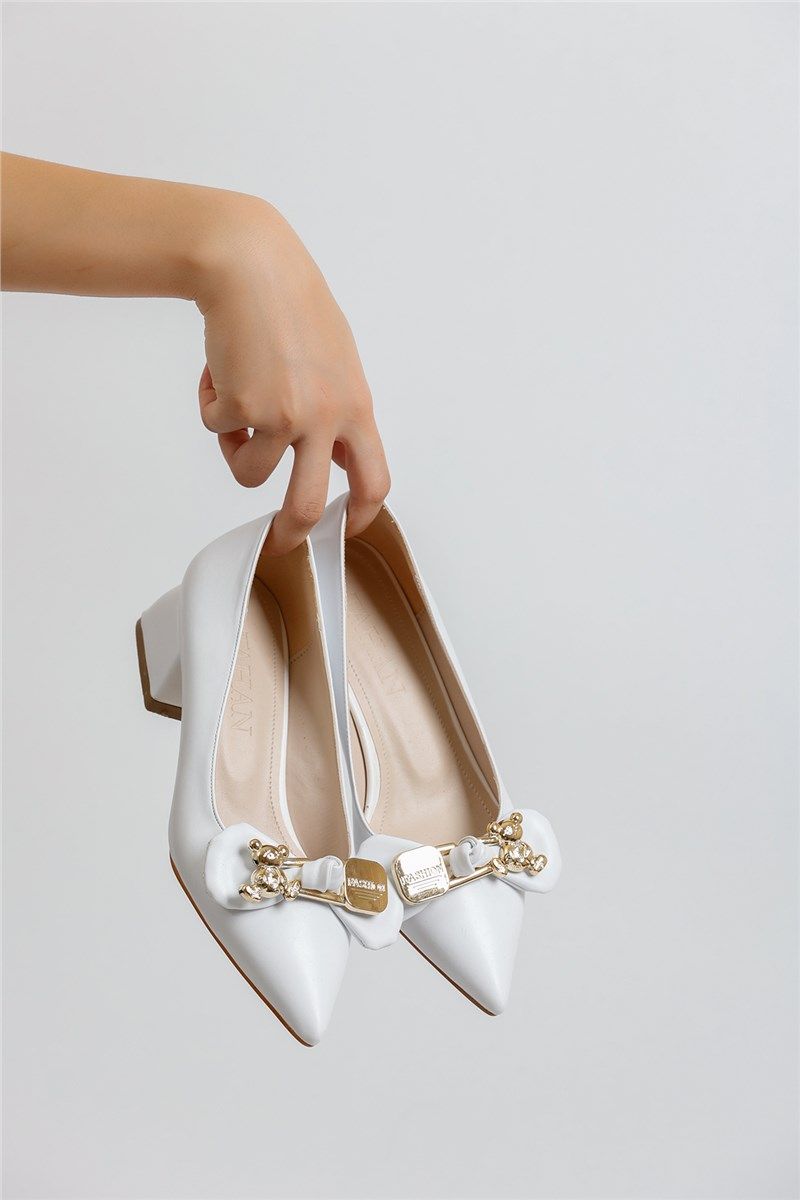 THN01 Ženske cipele na petu - bijele #404134