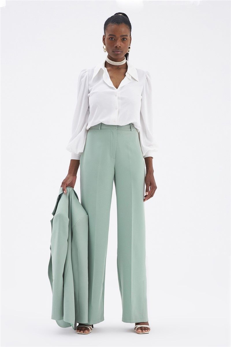 Women's trousers with side slits - Mint #332969
