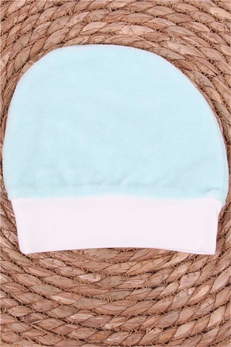 Velvet baby hat for newborn - Rezeda color #378880