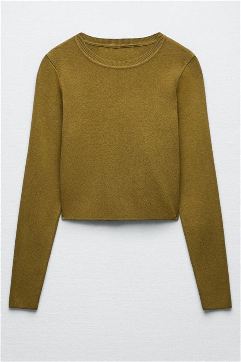 Women's knitted sweater - Light green #328495