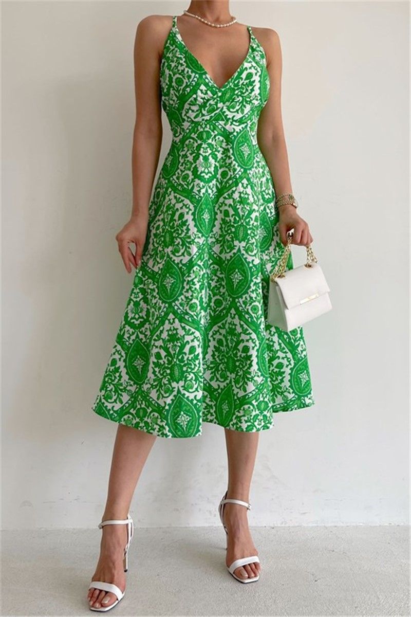 Women's Patterned Dress MG1537 - Green #333104