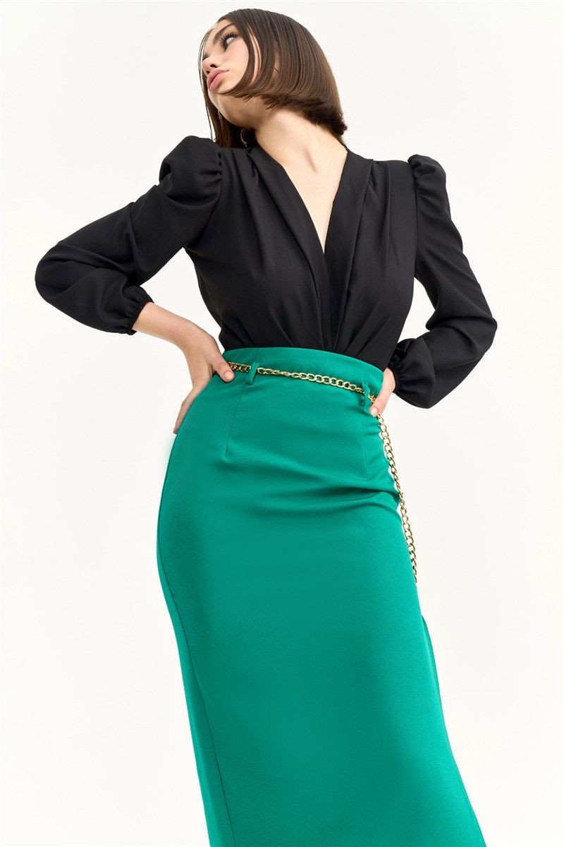 Women's fitted skirt - Emerald green #327284